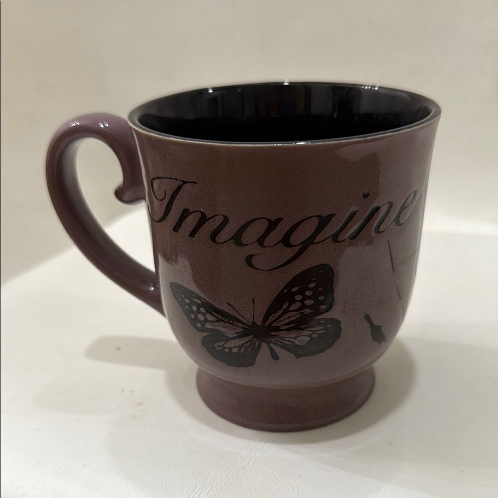 Pfaltzgraff Brown Imagine Butterfly Mug 16 Oz 4 1/4 In Tall 4 In Round